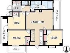 プレサンス東別院リバーシア(3LDK/9階)の間取り写真