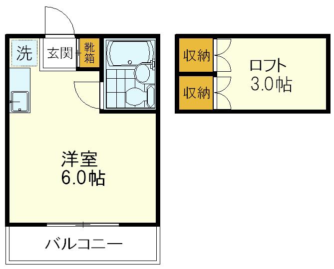 ロイヤルクレスト学園西(ワンルーム/2階)の間取り写真