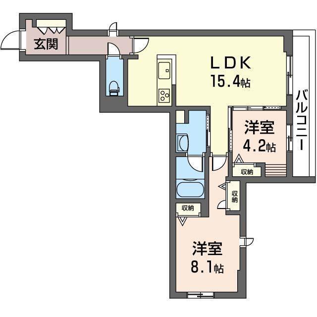 AVANCE(2LDK/3階)の間取り写真