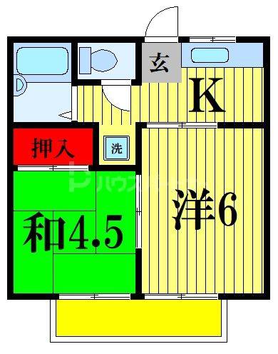グリーンテリア第2(2K/2階)の間取り写真