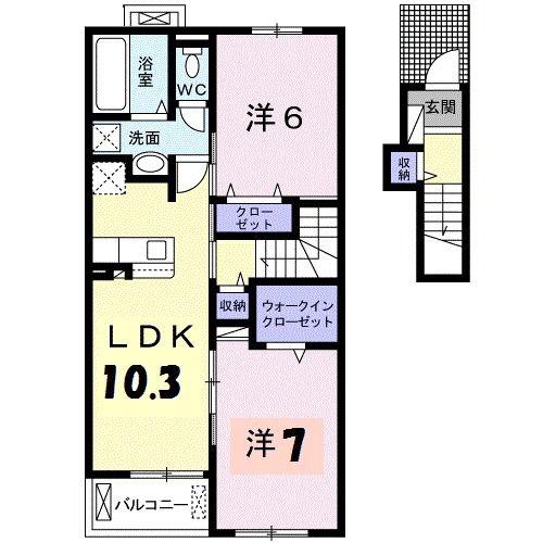 エレガンス31(2LDK/2階)の間取り写真