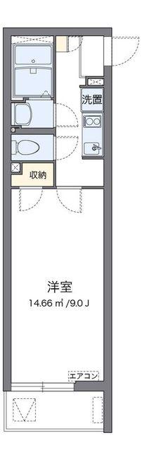 クレイノツインダイヤ(1K/1階)の間取り写真