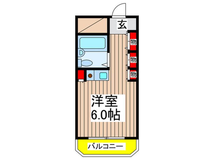 幕張マンション(ワンルーム/1階)の間取り写真