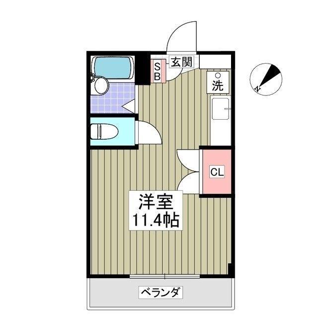 フェリオ毛呂山(ワンルーム/5階)の間取り写真