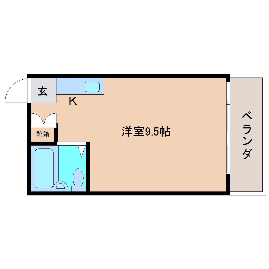 コーポ伝馬町 B(ワンルーム/4階)の間取り写真