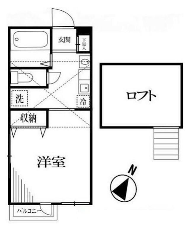 ネクサス南烏山(1K/2階)の間取り写真