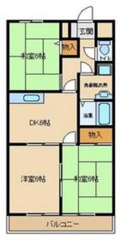 イーストコーポラスⅠ(3DK/5階)の間取り写真