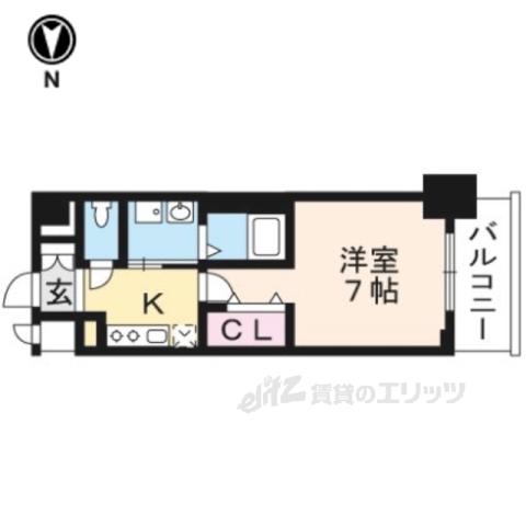 ベラジオ雅び烏丸十条(1K/3階)の間取り写真