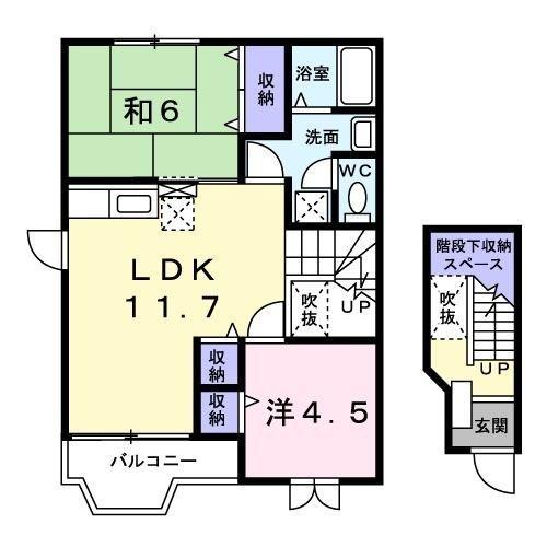 フロール(2LDK/2階)の間取り写真