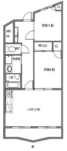 白石プラザ(2LDK/3階)の間取り写真