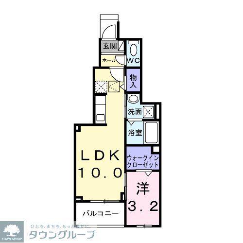 ヒカルサ笠幡(1LDK/1階)の間取り写真