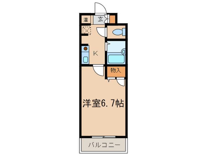 マンション望大明石町(1K/3階)の間取り写真