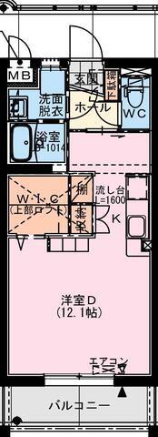 都城天神町YマンションII(ワンルーム/2階)の間取り写真