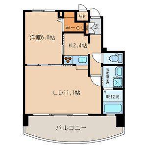 サンシャイン プリンセス 北九州(1LDK/10階)の間取り写真