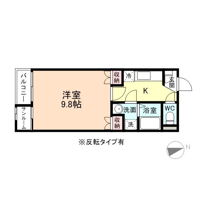 DOWELL天正寺(1K/2階)の間取り写真