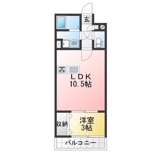 MTF-II咲(1LDK/1階)の間取り写真