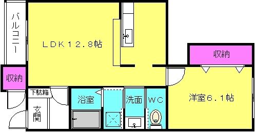 フェリシテ(1LDK/1階)の間取り写真