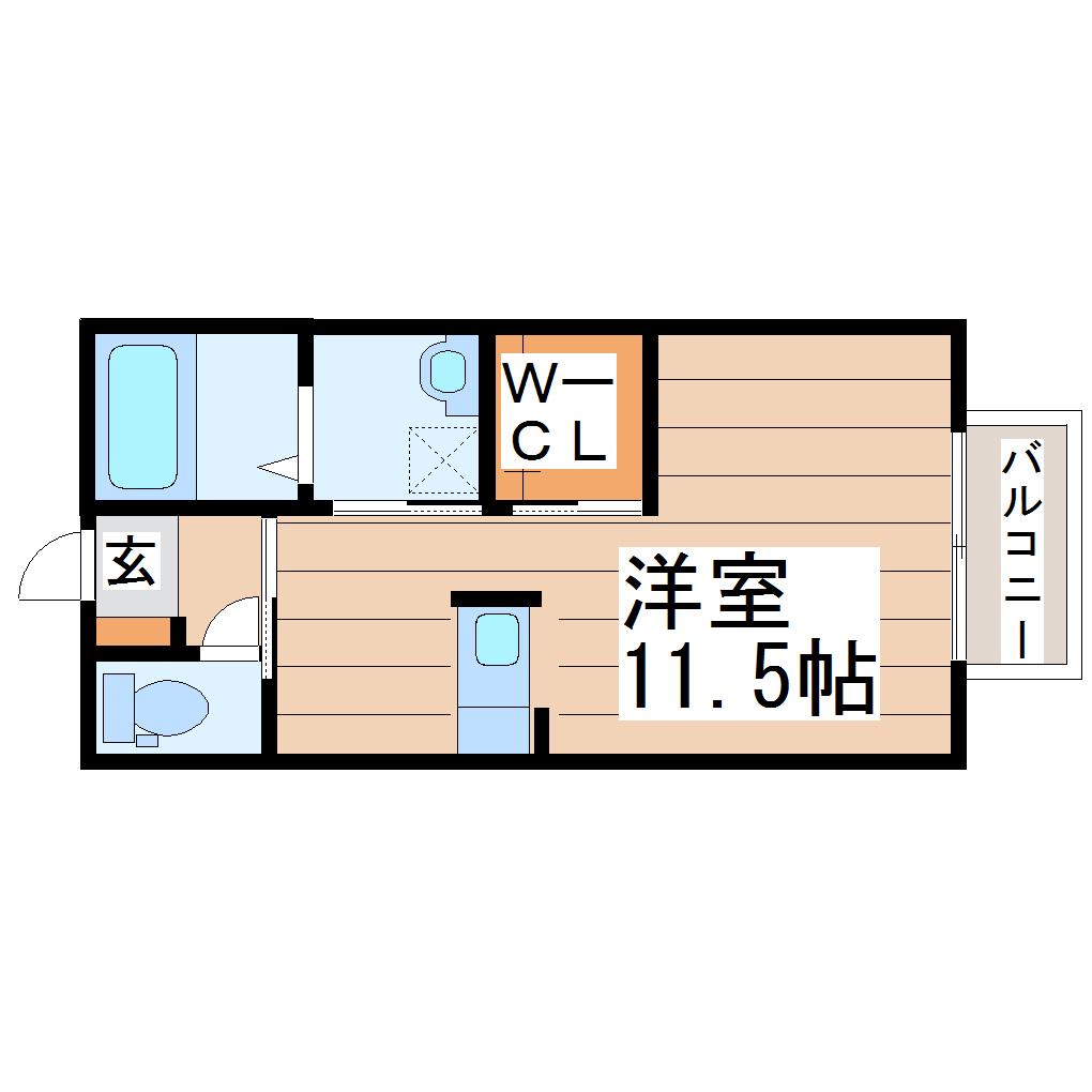 カーサ通町(ワンルーム/1階)の間取り写真