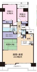 ファミールハイツ明石参番館(3LDK/11階)の間取り写真