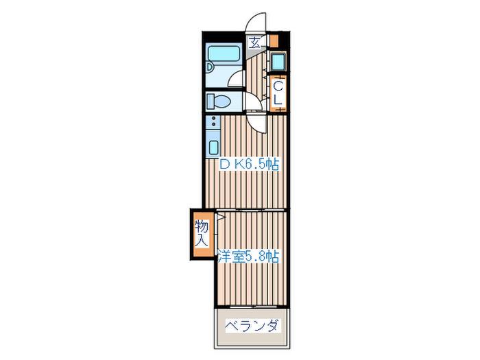 グラニットビル(1DK/5階)の間取り写真