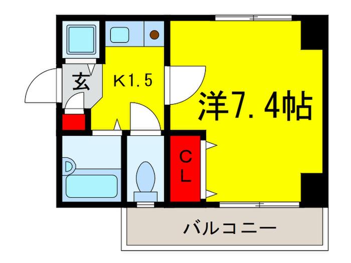パルハセトン江戸堀(1K/5階)の間取り写真