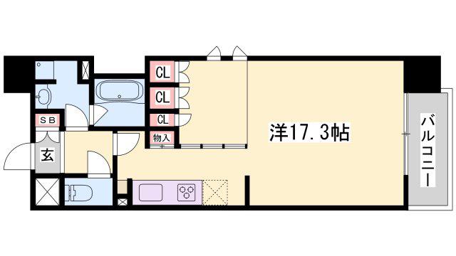 サクラメント駅南大路(1LDK/3階)の間取り写真