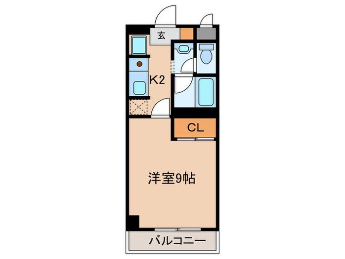 セルサス大道壱番館(1K/4階)の間取り写真