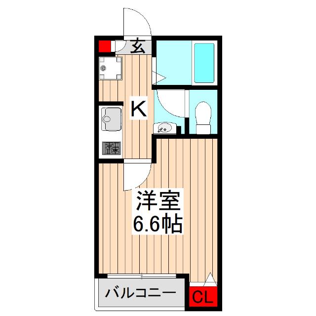 ルレーブ成増(1K/2階)の間取り写真
