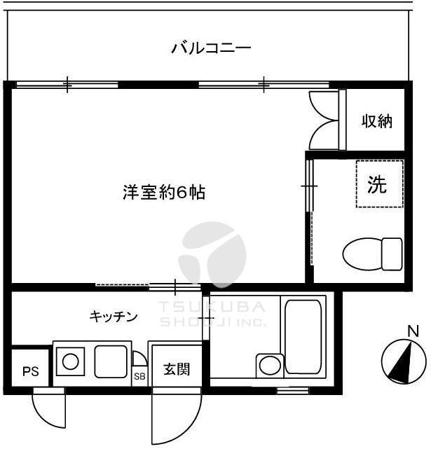 牛込北町マンション(1K/2階)の間取り写真