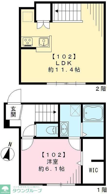 スピガ・エム(1LDK/1階)の間取り写真