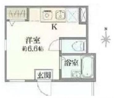 アーバンウェイル田端(ワンルーム/1階)の間取り写真
