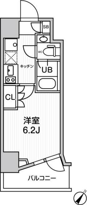 JMFレジデンス北品川(1K/5階)の間取り写真