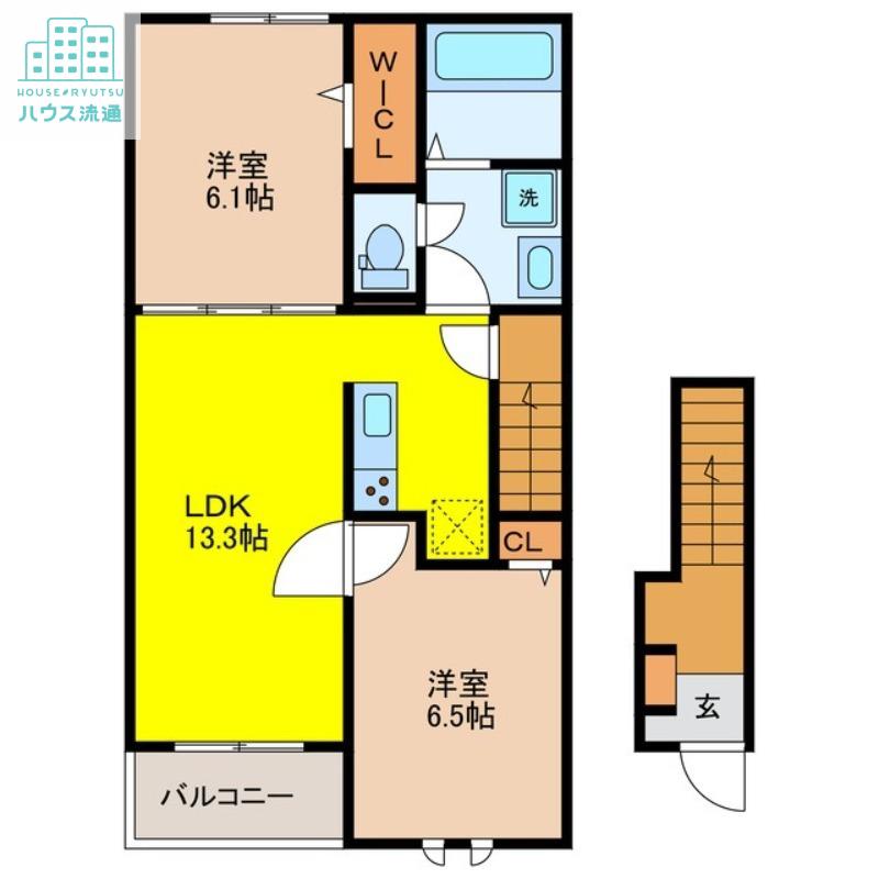 カーサ フェリーチェ III(2LDK/2階)の間取り写真
