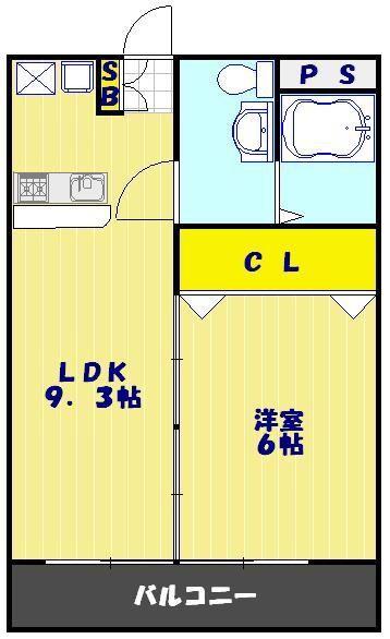 フローレス10番館(1LDK/1階)の間取り写真