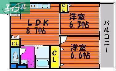 PRECIOUS-K(2LDK/3階)の間取り写真