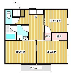 マンションビッグヒルズ(3K/1階)の間取り写真