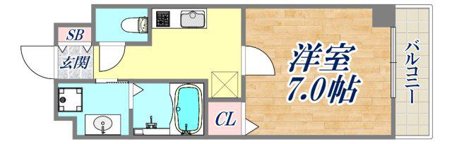 ルリアン板宿(1K/5階)の間取り写真