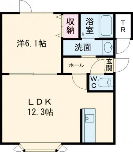 レインボーハウス3-6-20(1LDK/1階)の間取り写真