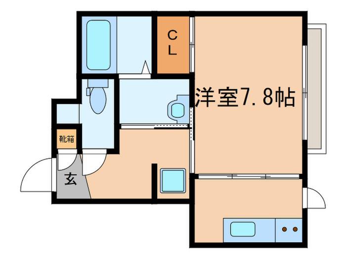 セレナ田園(ワンルーム/1階)の間取り写真
