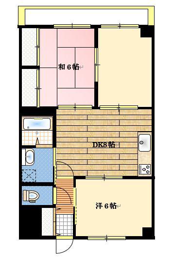 光ハイツ高屋パート II(3DK/2階)の間取り写真