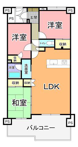 シーズガーデン水戸パークフロント(3LDK/9階)の間取り写真