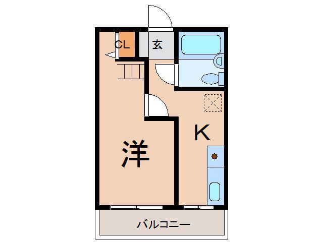 コーポS&S3(1K/2階)の間取り写真