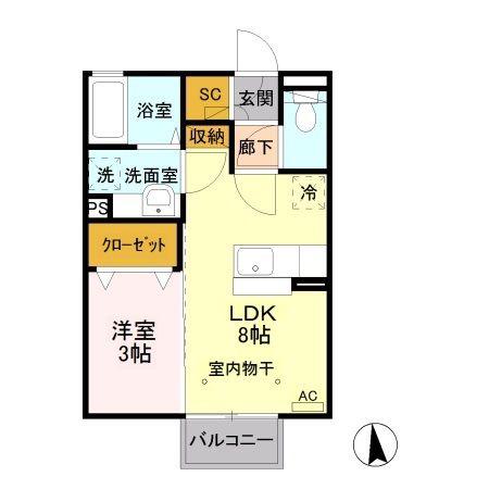 IZUMI(1LDK/2階)の間取り写真