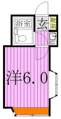 川村第4マンション(ワンルーム/3階)の間取り写真