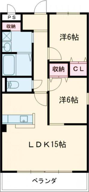 マリアージュ・ルマン(2LDK/3階)の間取り写真