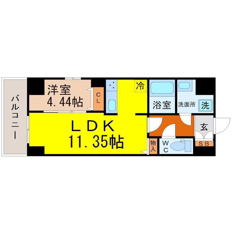 LIVEFLAT大曽根(1LDK/3階)の間取り写真