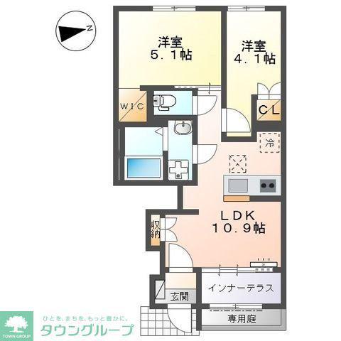 シャインテラス・アベニール(2LDK/1階)の間取り写真