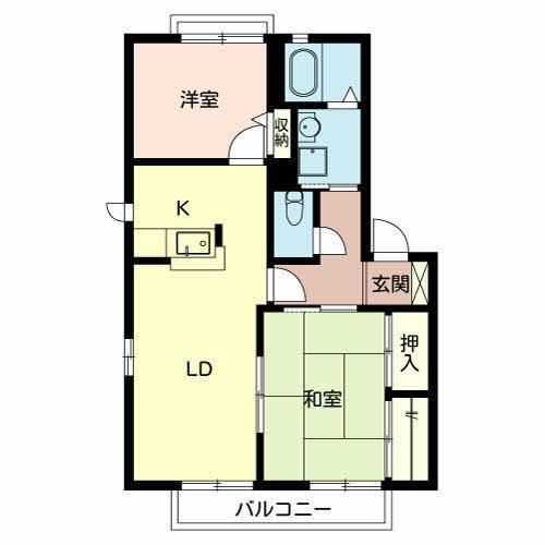 DAIKENN浜寺南町D棟(2LDK/2階)の間取り写真