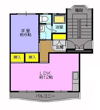 サンモーリア(1LDK/2階)の間取り写真