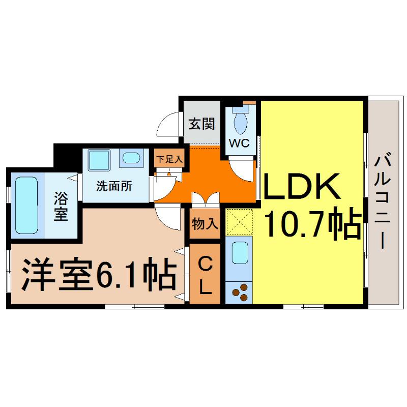 FIKA KANAYAMA(1LDK/3階)の間取り写真